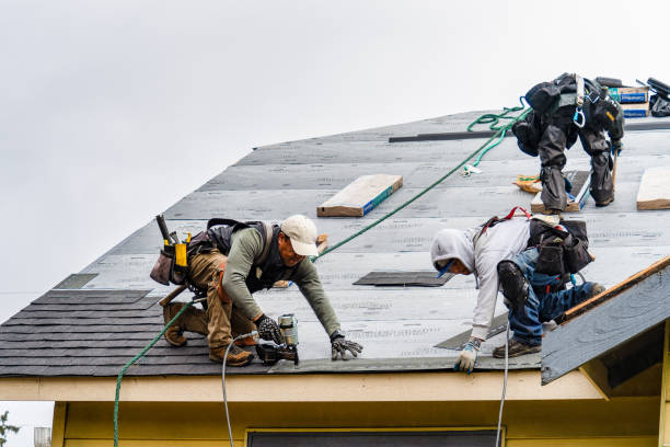 Professional Gutter Installation technician working in Modoc, IN